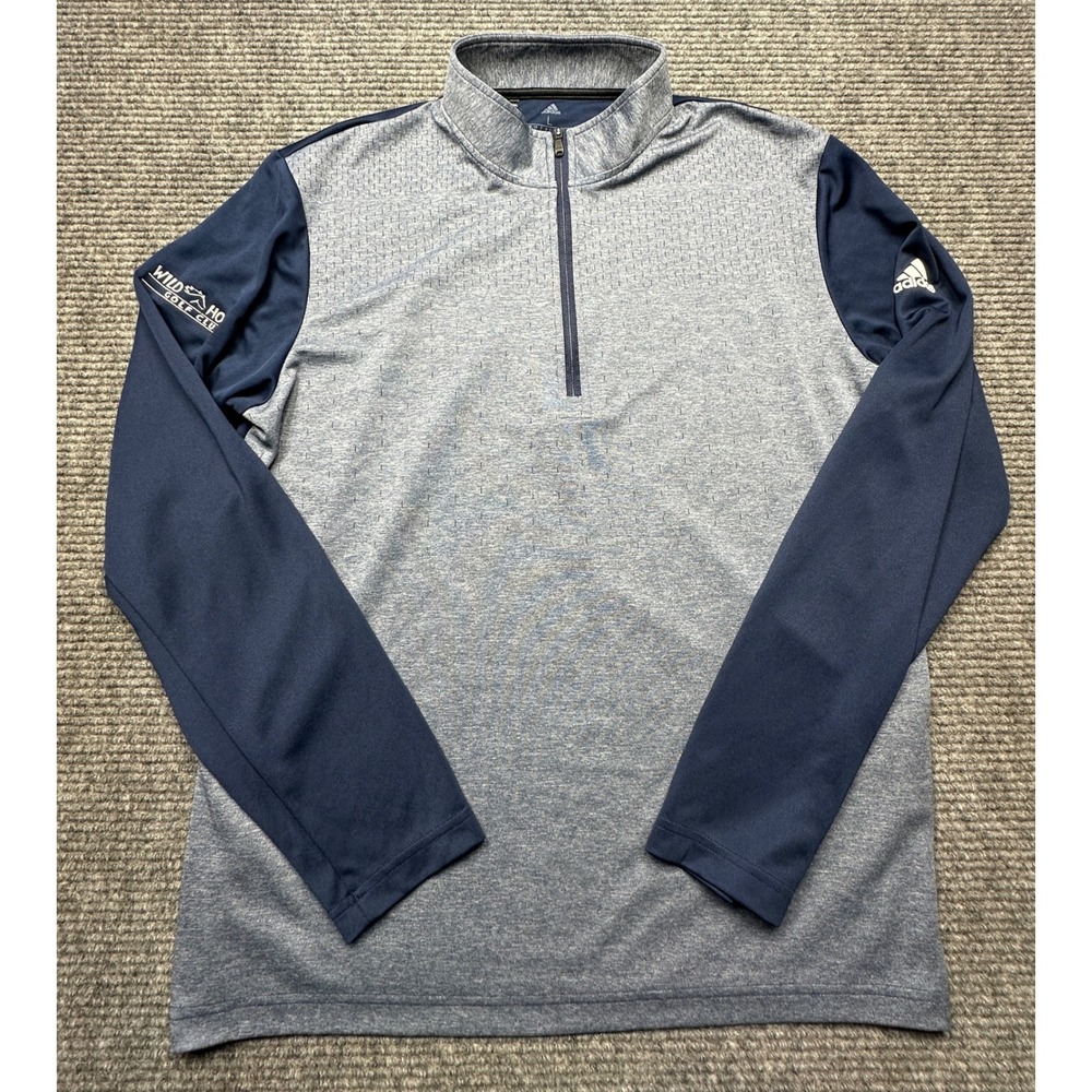 Adidas Pullover Men L‎ Blue Wild Horse Golf Club 1/4 Zip
